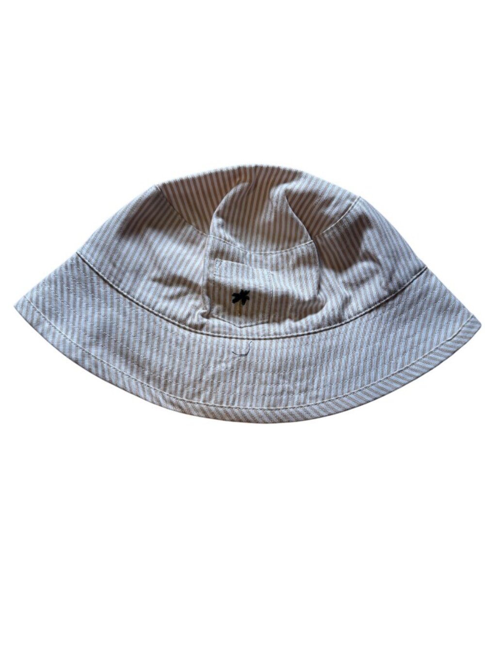 Janie and Jack Striped Bucket Hat Baby Size 0-3 months White Tan New With Tags!